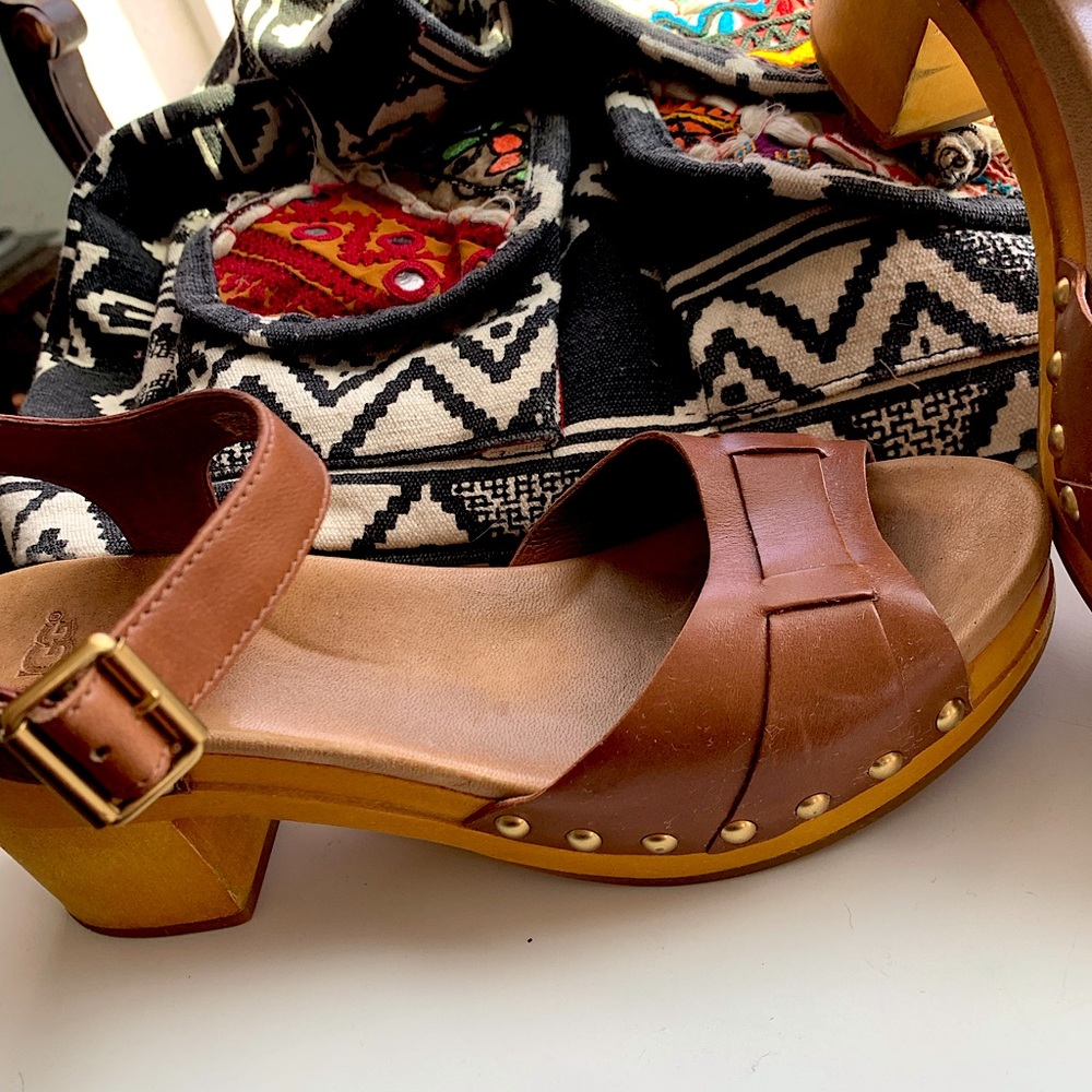 🐘 UGG Janie Clog Leather Sandal 8 39 7.5 38 🐘